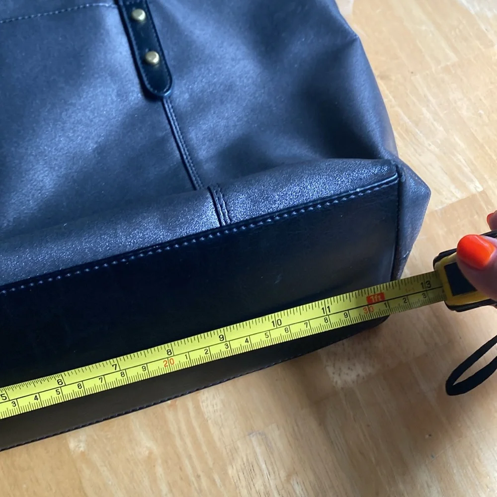 Fossil canvas black metallic tote in good condition